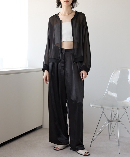 each(イーチ)の「シアージップアップブルゾン(ブルゾン・レディース・ブラック/ホワイト・FREE)」の14枚目の写真