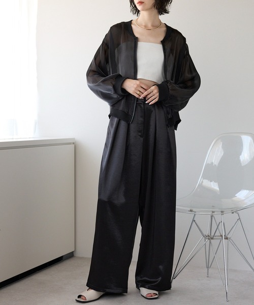 each(イーチ)の「シアージップアップブルゾン(ブルゾン・レディース・ブラック/ホワイト・FREE)」の16枚目の写真