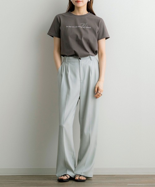 NOAHL(ノアル)の「【NOAHL】刺繍ロゴTシャツ(Tシャツ/カットソー・レディース・チャコール/ホワイト系・FREE)」の8枚目の写真