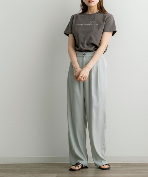 NOAHL(ノアル)の「【NOAHL】刺繍ロゴTシャツ(Tシャツ/カットソー・レディース・チャコール/ホワイト系・FREE)」の6枚目の写真