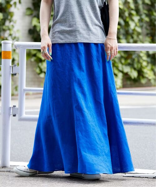 B.C STOCK（ベーセーストック）の「《追加8》手洗い可 / フレンチリネンギャザースカート（スカート・レディース・ブルー/カーキ/ホワイト/ブラックミックス・FREE）」の11枚目の写真