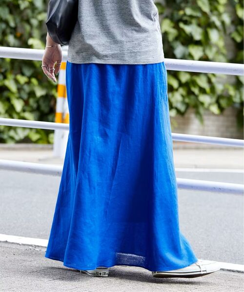 B.C STOCK（ベーセーストック）の「《追加8》手洗い可 / フレンチリネンギャザースカート（スカート・レディース・ブルー/カーキ/ホワイト/ブラックミックス・FREE）」の15枚目の写真