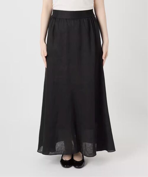 B.C STOCK（ベーセーストック）の「《追加8》手洗い可 / フレンチリネンギャザースカート（スカート・レディース・ブルー/カーキ/ホワイト/ブラックミックス・FREE）」の16枚目の写真