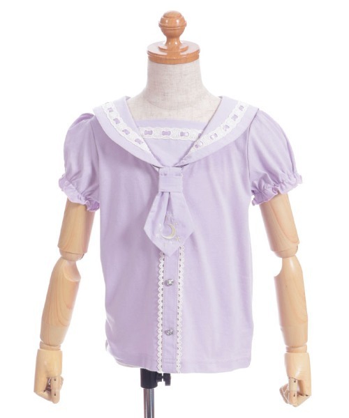 axes femme(アクシーズファム)の「スターリータイ付セーラープルオーバー(Tシャツ/カットソー・キッズ・ブルー/ラベンダー・MEDIUM/LARGE/X-LARGE)」の2枚目の写真