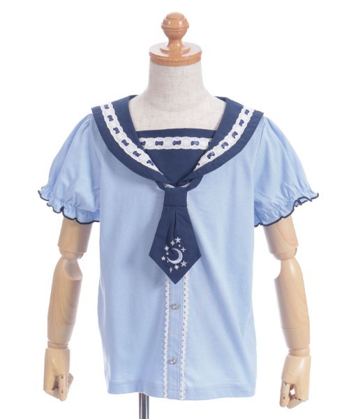 axes femme(アクシーズファム)の「スターリータイ付セーラープルオーバー(Tシャツ/カットソー・キッズ・ブルー/ラベンダー・MEDIUM/LARGE/X-LARGE)」の3枚目の写真