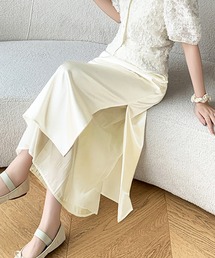 MILAE（ミレ）の「レイヤード風シアードッキングサテンロングスカート（スカート）」