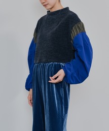 TEVALT | MA-1 スリーブコーデュロイライクニットソー(ニット/セーター)