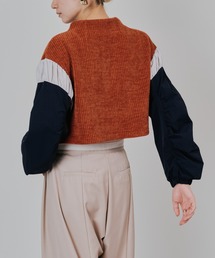 MA-1 スリーブコーデュロイライクニットソー