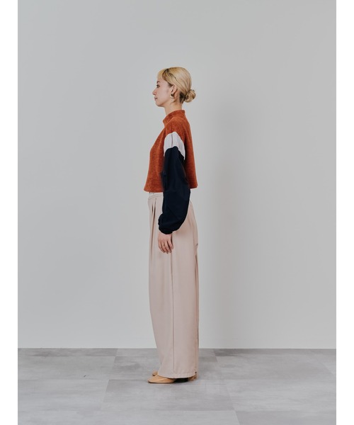 TEVALT（ヴァレット）の「MA-1 スリーブコーデュロイライクニットソー（ニット/セーター・レディース・ベージュ/オレンジ/チャコールグレー・38）」の18枚目の写真