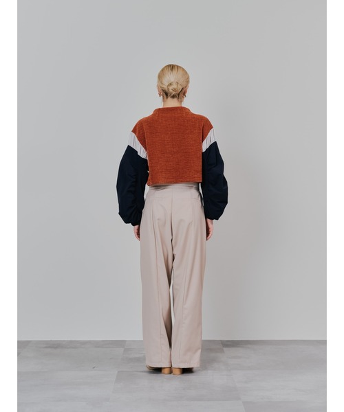 TEVALT（ヴァレット）の「MA-1 スリーブコーデュロイライクニットソー（ニット/セーター・レディース・ベージュ/オレンジ/チャコールグレー・38）」の19枚目の写真