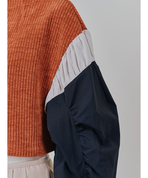 TEVALT（ヴァレット）の「MA-1 スリーブコーデュロイライクニットソー（ニット/セーター・レディース・ベージュ/オレンジ/チャコールグレー・38）」の10枚目の写真