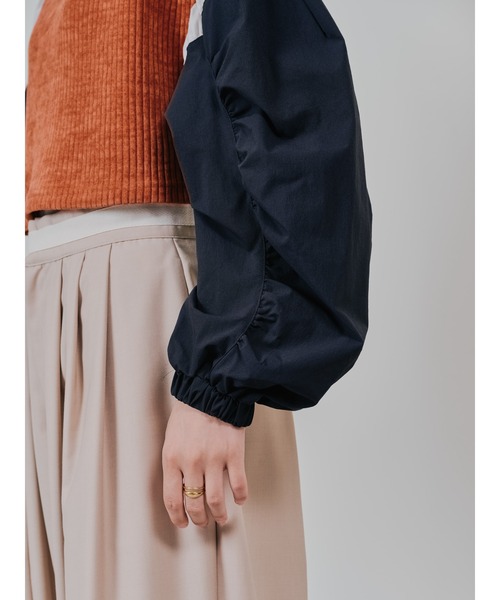 TEVALT（ヴァレット）の「MA-1 スリーブコーデュロイライクニットソー（ニット/セーター・レディース・ベージュ/オレンジ/チャコールグレー・38）」の12枚目の写真