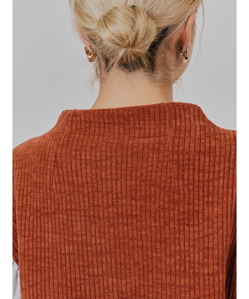 TEVALT（ヴァレット）の「MA-1 スリーブコーデュロイライクニットソー（ニット/セーター・レディース・ベージュ/オレンジ/チャコールグレー・38）」の13枚目の写真