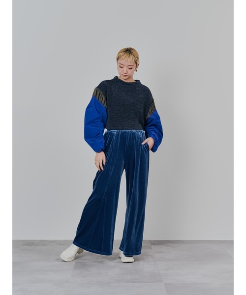 TEVALT（ヴァレット）の「MA-1 スリーブコーデュロイライクニットソー（ニット/セーター・レディース・ベージュ/オレンジ/チャコールグレー・38）」の5枚目の写真