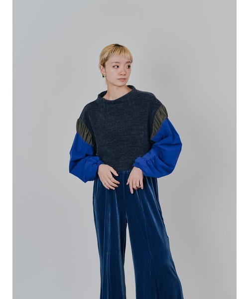 TEVALT（ヴァレット）の「MA-1 スリーブコーデュロイライクニットソー（ニット/セーター・レディース・ベージュ/オレンジ/チャコールグレー・38）」の20枚目の写真