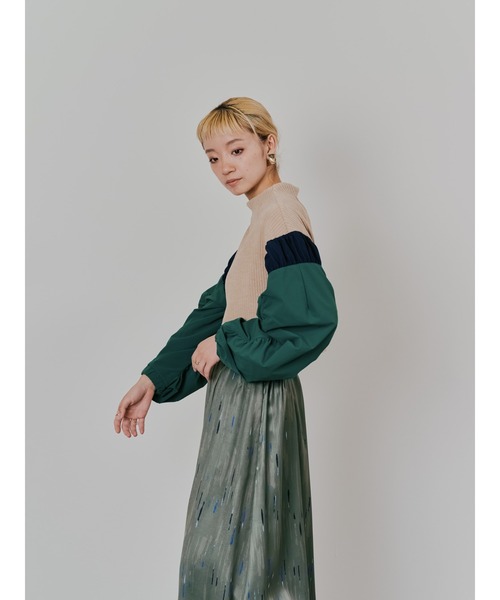 TEVALT（ヴァレット）の「MA-1 スリーブコーデュロイライクニットソー（ニット/セーター・レディース・ベージュ/オレンジ/チャコールグレー・38）」の21枚目の写真