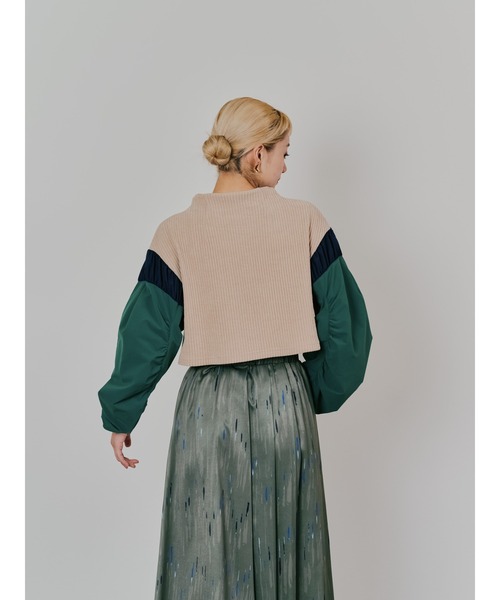 TEVALT（ヴァレット）の「MA-1 スリーブコーデュロイライクニットソー（ニット/セーター・レディース・ベージュ/オレンジ/チャコールグレー・38）」の22枚目の写真