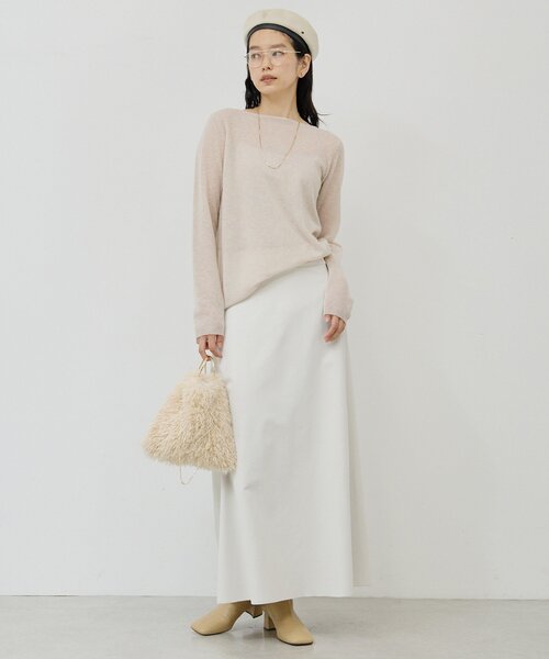 GALLARDAGALANTE（ガリャルダガランテ）の「ドライサテンセミフレアスカート（スカート・レディース・グレイッシュベージュ/ブラック・1/0）」の13枚目の写真