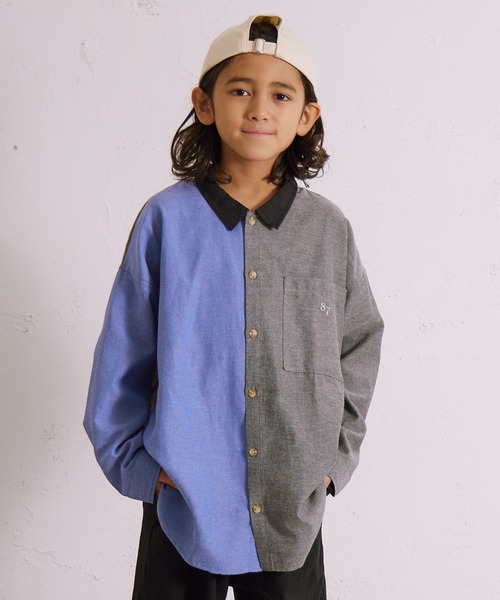 PAIRMANON STREET（ペアマノンストリート）の「アソート 長袖 布帛 ワンポイント 刺繍 シャツ【PAIRMANON STREET】（シャツ/ブラウス・キッズ・テラコッタ/ベージュ系その他/ブラウン/ネイビー/ブラック系その他/グレー系その他・100/110/120/130/140/150/160/90）」の3枚目の写真