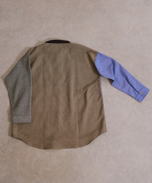 PAIRMANON STREET（ペアマノンストリート）の「アソート 長袖 布帛 ワンポイント 刺繍 シャツ【PAIRMANON STREET】（シャツ/ブラウス・キッズ・テラコッタ/ベージュ系その他/ブラウン/ネイビー/ブラック系その他/グレー系その他・100/110/120/130/140/150/160/90）」の9枚目の写真