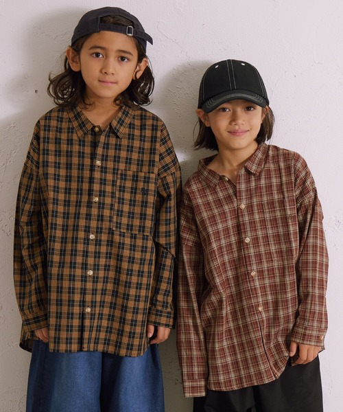 PAIRMANON STREET（ペアマノンストリート）の「アソート 長袖 布帛 ワンポイント 刺繍 シャツ【PAIRMANON STREET】（シャツ/ブラウス・キッズ・テラコッタ/ベージュ系その他/ブラウン/ネイビー/ブラック系その他/グレー系その他・100/110/120/130/140/150/160/90）」の17枚目の写真