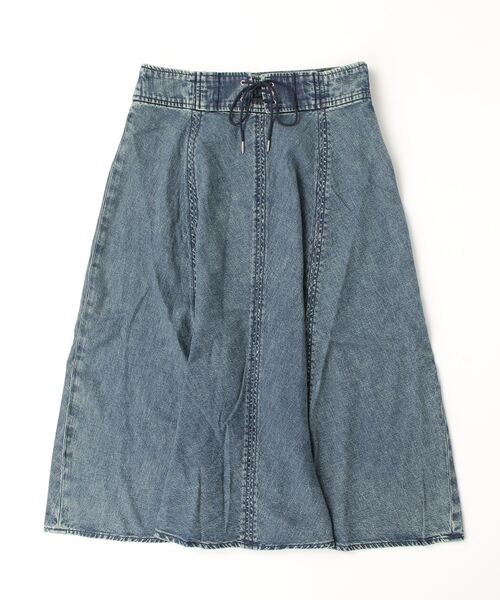 ラルフローレン 7号 スカート ミディ丈 黒 LAUREN RALPH LAUREN（ローレン ラルフ ローレン）の「バックル