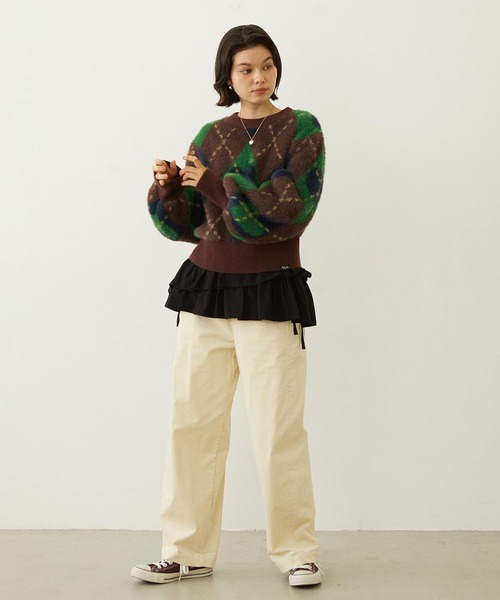 MILKFED.(ミルクフェド)の「ASYMMETRIC FRILL TOP(Tシャツ/カットソー・レディース・ブラック/ライトピンク/ホワイト・ONE SIZE)」の22枚目の写真