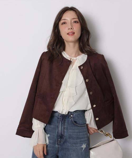 スエードノーカラージャケット（その他アウター）｜Apuweiser-riche