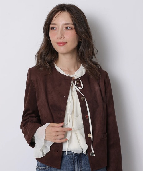 スエードノーカラージャケット（その他アウター）｜Apuweiser-riche