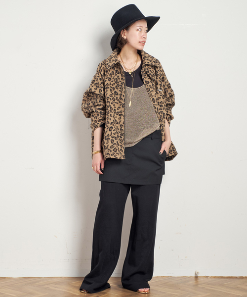 AP STUDIO（エーピーストゥディオ）の「【PLAYBACK/プレイバッグ】LEOPARD FLEECE JUMPER（ブルゾン・レディース・ベージュ・FREE）」の3枚目の写真