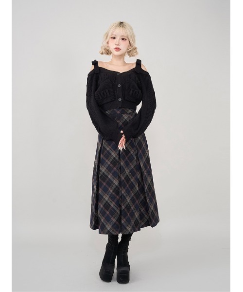 新品　ダーリッチ　ショルダーリボンVネックニットトップス ショルダーリボンVネックニットトップス（ニット/セーター