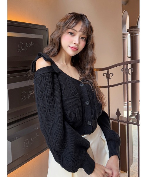 新品未開封♡Darich ショルダーリボンVネックニットトップス ショルダーリボンVネックニットトップス（ニット/セーター）｜Darich