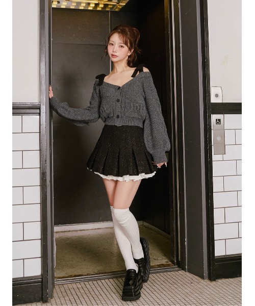 新品未開封♡Darich ショルダーリボンVネックニットトップス ショルダーリボンVネックニットトップス（ニット/セーター