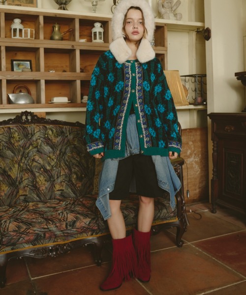 Unitage(ユニテージ)の「フェイクスウェードフリンジブーツ(ブーツ・レディース・レッド/ブラウン/ブラック・LARGE/MEDIUM)」の7枚目の写真