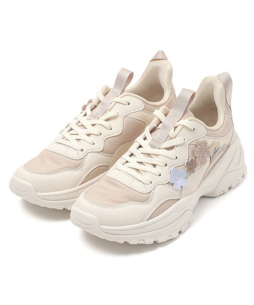 新品)mama ifme CALINフラワーブーケスニーカー ベージュ23.5 セール】mama｜ifme CALIN フラワーブーケスニーカー[リンクコーデ