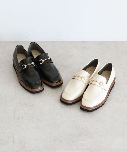 Green　Parks（グリーンパークス）の「・minia 厚底ビットローファー（ローファー・レディース・ブラック/アイボリー・LL/L/M/S）」の3枚目の写真