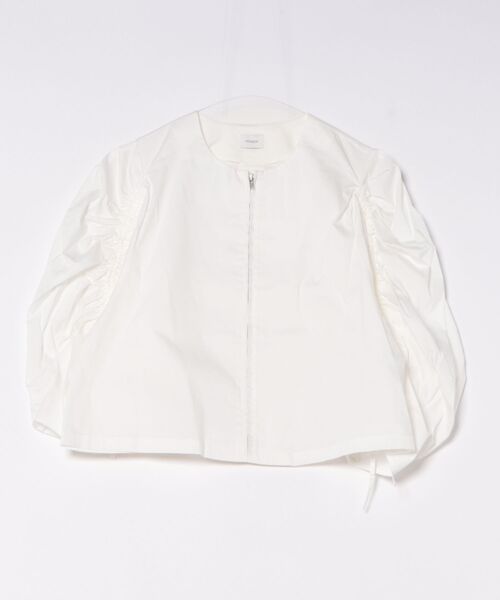 MANOF(マノフ)の「MANOF DRAWSTRING SLEEVE SHORT BLOUSE(シャツ/ブラウス・レディース・ブラック/ホワイト・SMALL/MEDIUM)」の6枚目の写真
