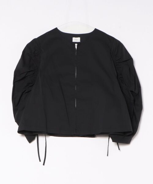 MANOF(マノフ)の「MANOF DRAWSTRING SLEEVE SHORT BLOUSE(シャツ/ブラウス・レディース・ブラック/ホワイト・SMALL/MEDIUM)」の7枚目の写真