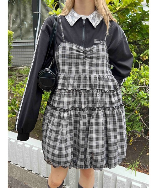 セール】バルーンチェックミニキャミワンピース（ワンピース）｜WC