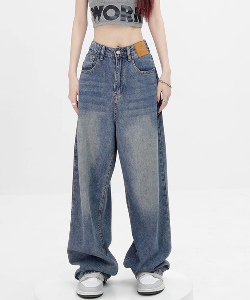 Miniministore(ミニミニストア)の「ワイドデニムパンツビンテージジーンズ美脚(デニムパンツ・レディース・インディゴブルー/ブラック・M/XL/S/L)」の7枚目の写真