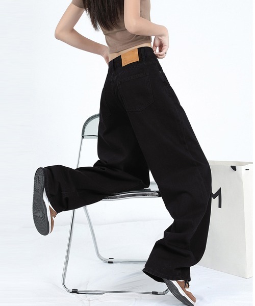 Miniministore(ミニミニストア)の「ワイドデニムパンツビンテージジーンズ美脚(デニムパンツ・レディース・インディゴブルー/ブラック・M/XL/S/L)」の13枚目の写真