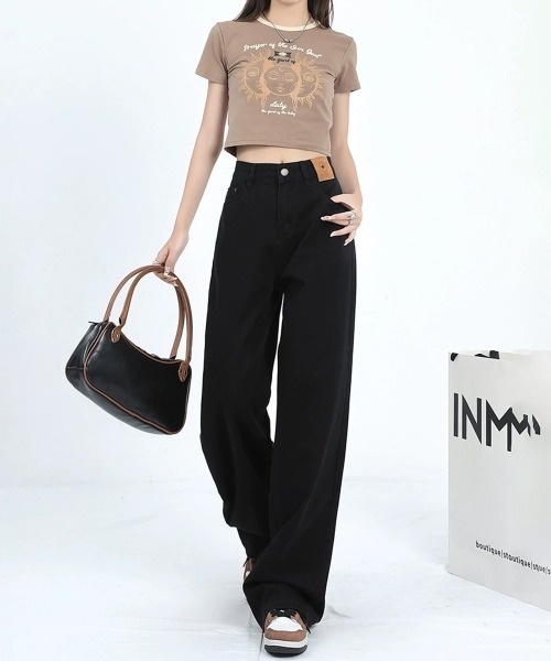 Miniministore(ミニミニストア)の「ワイドデニムパンツビンテージジーンズ美脚(デニムパンツ・レディース・インディゴブルー/ブラック・M/XL/S/L)」の14枚目の写真
