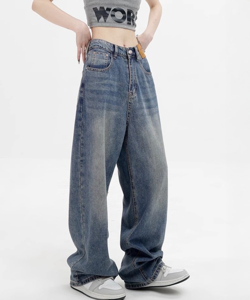 Miniministore(ミニミニストア)の「ワイドデニムパンツビンテージジーンズ美脚(デニムパンツ・レディース・インディゴブルー/ブラック・M/XL/S/L)」の15枚目の写真
