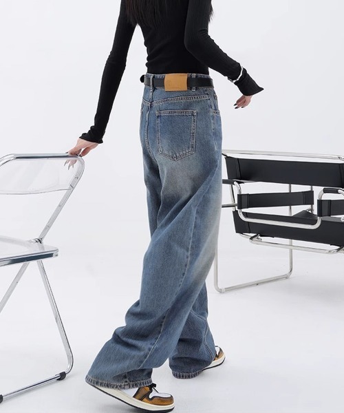 Miniministore(ミニミニストア)の「ワイドデニムパンツビンテージジーンズ美脚(デニムパンツ・レディース・インディゴブルー/ブラック・M/XL/S/L)」の18枚目の写真