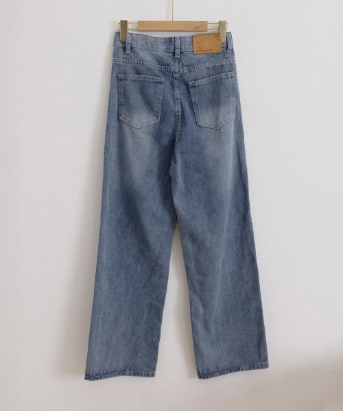 Miniministore(ミニミニストア)の「ワイドデニムパンツビンテージジーンズ美脚(デニムパンツ・レディース・インディゴブルー/ブラック・M/XL/S/L)」の4枚目の写真