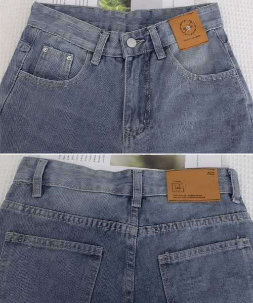 Miniministore(ミニミニストア)の「ワイドデニムパンツビンテージジーンズ美脚(デニムパンツ・レディース・インディゴブルー/ブラック・M/XL/S/L)」の5枚目の写真
