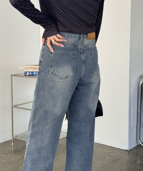 Miniministore(ミニミニストア)の「ワイドデニムパンツビンテージジーンズ美脚(デニムパンツ・レディース・インディゴブルー/ブラック・M/XL/S/L)」の20枚目の写真