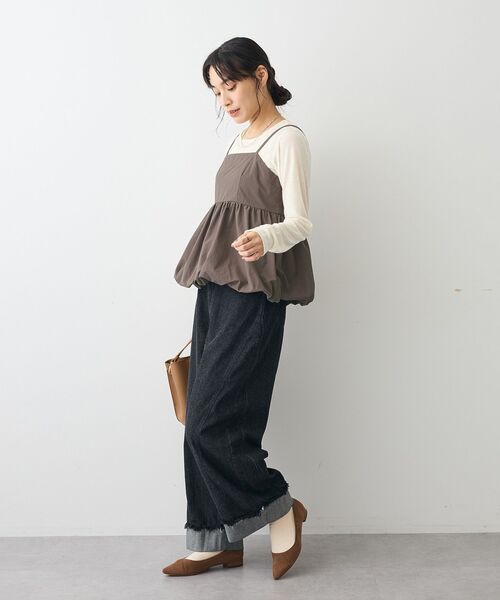 CRAFT STANDARD BOUTIQUE（クラフトスタンダードブティック）の「カーブデニムパンツ（デニムパンツ・レディース・アイボリー/ブラック/インディゴブルー・L/M）」の9枚目の写真