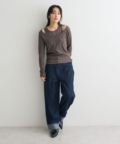 CRAFT STANDARD BOUTIQUE（クラフトスタンダードブティック）の「カーブデニムパンツ（デニムパンツ・レディース・アイボリー/ブラック/インディゴブルー・L/M）」の18枚目の写真