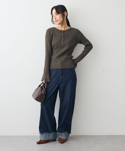 CRAFT STANDARD BOUTIQUE（クラフトスタンダードブティック）の「カーブデニムパンツ（デニムパンツ・レディース・アイボリー/ブラック/インディゴブルー・L/M）」の20枚目の写真